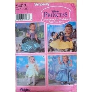 Simplicity Sewing Pattern 5402 Disney Princess Toddlers Halloween